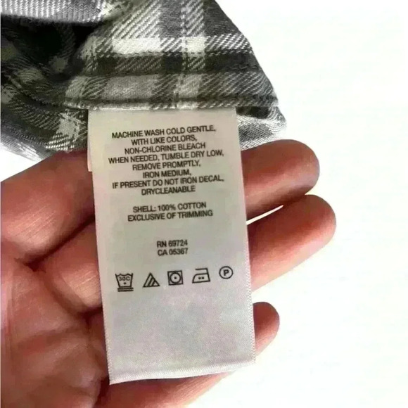 Columbia Men’s XL Plaid Flannel Cotton Gray and White Button Down Shirt - Picture 6 of 7